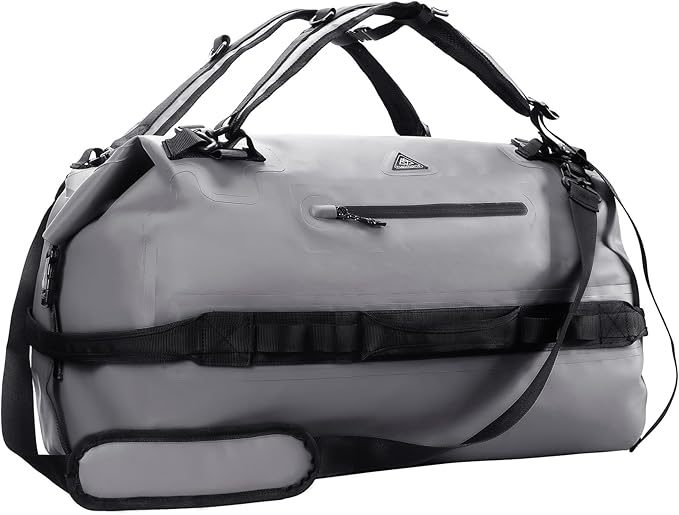 Haimont Large Waterproof Duffel Backpack Roll-Top Heavy Duty Dry Duffle Bag for Boating, Travel, Motorcycle, Kayaking, Camping, 60L