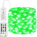 HXWEIYE Rechargeable Fairy Lights with Remote & DIY Timer, 33ft 100LED Battery Operated Twinkle String Lights, 8 Modes Decor Light for Bedroom Indoor Wedding Dorm Christmas Tree Party (Green)