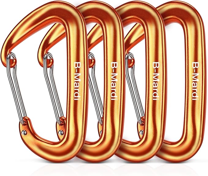 B-Mardi Carabiner Clips Heavy Duty 12kN (2697 lbs)-Lightweight Locking Carabiners for Camping, Hiking, Hammock, Dog Leash Harness, Outdoor and Gym etc, Keychains& Utility