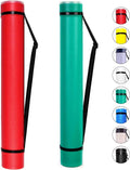 2-Pack Extendable Poster Tubes Expand from 24.5” to 40” with Shoulder Strap | Carry Documents, Blueprints, Drawings and Art | Red and Green Portable Durable Round Storage Cases with Lids and Labels