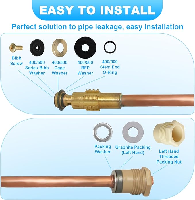 for 630-8500 Wall Hydrant Complete Service Repair Kit for 300, 400 & 500 Outdoor Faucet Repair Kit Mansfield Style Hydrants for Diamond 300 & 400 Series Wall Hydrants