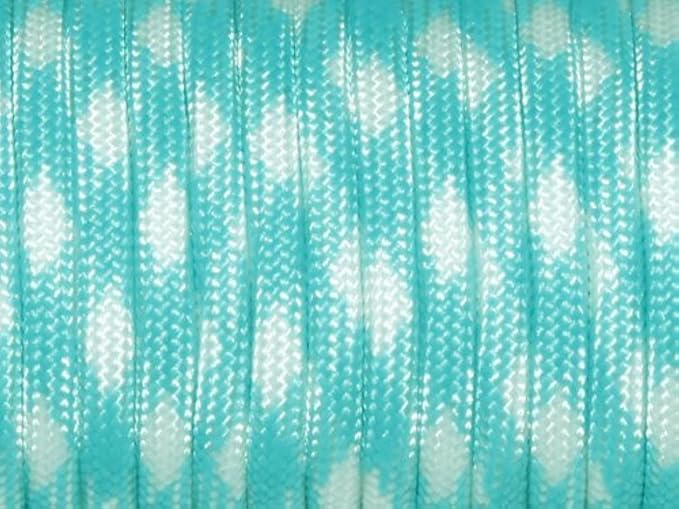 7 Strand Core 550lb Paracord Parachute Cord Lanyard Mil Spec Type III-100ft (Acid Blue Camo(49#))