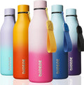 BJPKPK Insulated Water Bottles, 25 oz Stainless Steel Metal Water Bottle with Strap, BPA Free Leak Proof Jugs, Mugs, Flasks, Reusable Thermal Flasks for Sports & Travel, Cherry