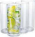 Zulay Kitchen Plastic Drinking Glasses (Set of 4) – 16oz Acrylic Shatterproof Water Cups for Home, Kitchen & Outdoors – Crystal Clear Glass Look – BPA & Lead-Free – Top-Rack Dishwasher Safe