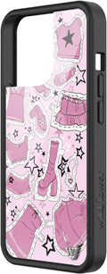 Wildflower Cases - Compatible with iPhone 13 Pro| Protective Black Bumper, 6.5ft Drop Test Certified, Women Owned Small Business | Pink Aesthetic Girly Stars | Collab - Caroline Ricke