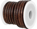 GENIQUE Real/Genuine Round Leather String Cord for Necklace, Bracelets, Jewellery, Braiding (5mm, Antique Brown Distressed)