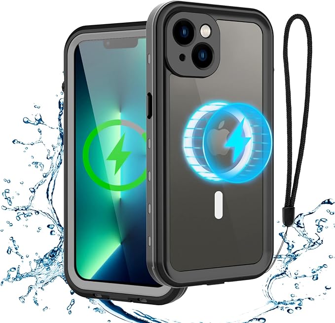 Waterproof Phone Case Compatible with iPhone 13, IP68 Waterproof Shockproof Dust-Proof Phone Case with Built in Screen Protector, Full Body Protective Case (Clear, iPhone 13)