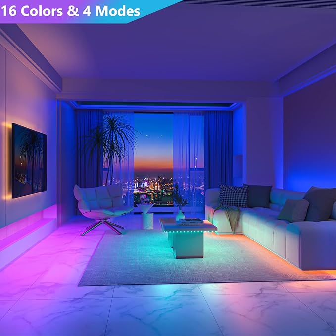 WOBANE Rechargeable LED Strip Light, 2000mAH Battery Powered Color Changing Strip Lights, 6.56ft RGB Rope Lighting with Remote, Suitable for Party,Shelf,Sofa,Desk,Game,Holiday,Indoor Decoration