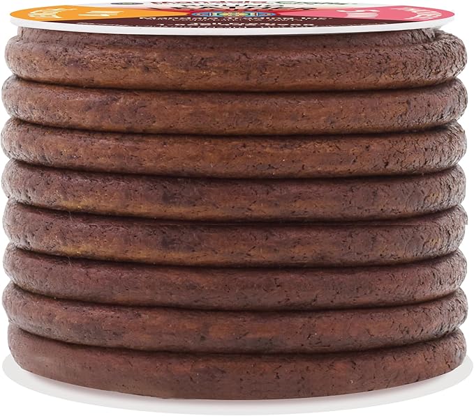 Mandala Crafts Round Genuine Distressed Brown Leather Cord for Jewelry Making – 5mm Cowhide Leather Rope String Lace for Kumihimo – 4.4 Yards Cowhide Craft Cording Spool
