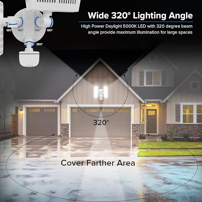 SANSI 36W LED Motion Sensor Outdoor Lights,Hardwired Security Light Motion Activated,Flood Lights Dusk to Dawn 3600LM,Motion Detection Lights,Super Bright for Yard,Garage,350W Equiv 5000K IP65,White