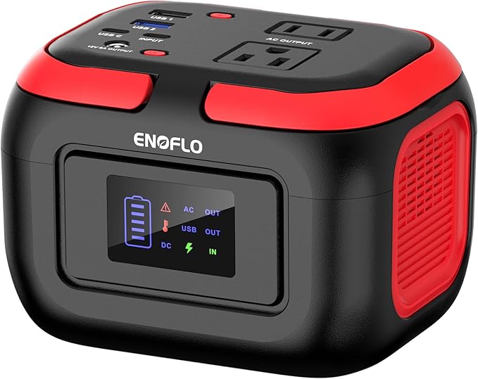 ENOFLO Portable Power Station, 97.68Wh Solar Generator, Lithium Battery Power with 110V AC 120W Peak Socket/DC/USB QC3.0/LED Light for Outdoor Camping Trip Home Backup Emergency