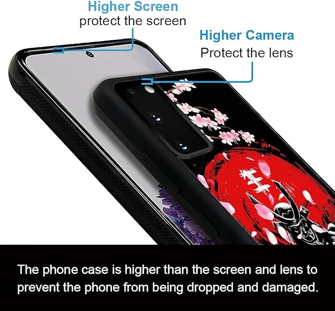 for Samsung Galaxy S20 Case, Sakura Japanese Samurai Pattern Graphic Design Girl Boy Soft Silicone Hard Acrylic Shock Protection for Samsung Galaxy S20