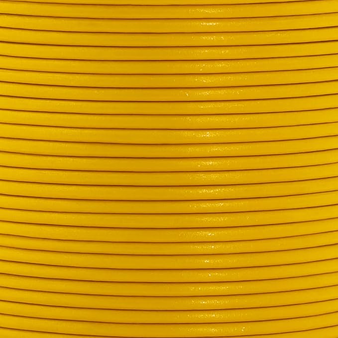 Mandala Crafts Round Genuine Mustard Yellow Leather Cord for Jewelry Making – 1mm Cowhide Leather Rope String Lace for Kumihimo – 20 Yards Cowhide Craft Cording Spool