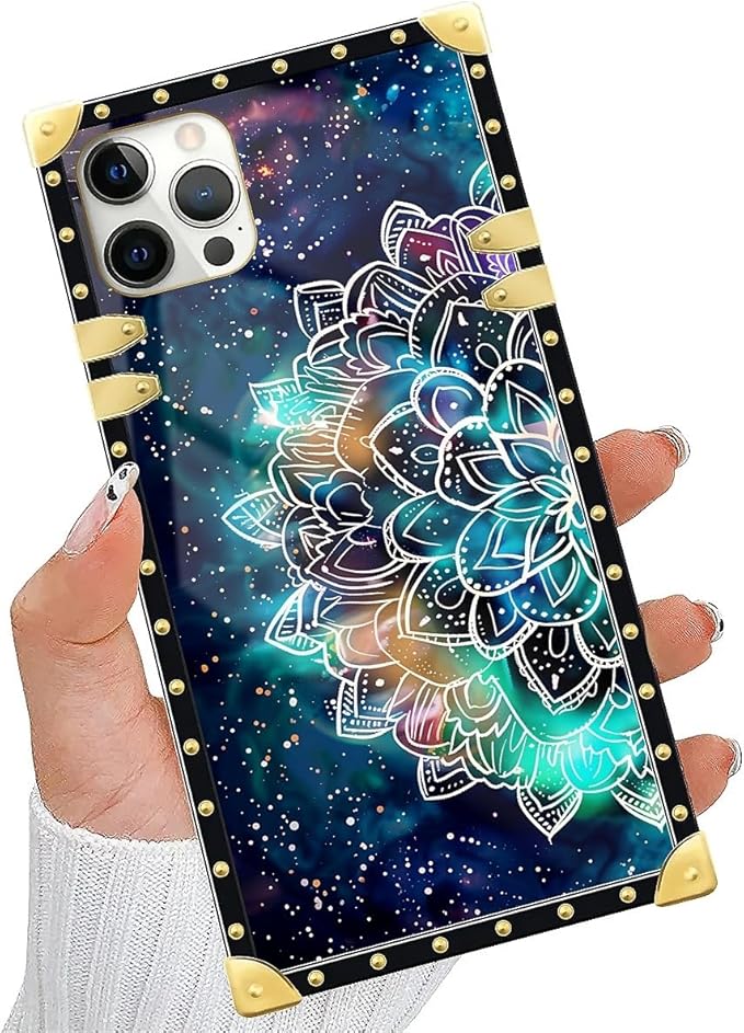 Compatible with iPhone 11 Pro Max Case, Starry Sky Colourful Mandala Luxury Golden Decoration for Girl Women Soft TPU Shockproof Protective Hard PC Back for iPhone 11 Pro Max