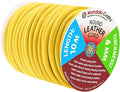 Mandala Crafts Round Genuine Yellow Leather Cord for Jewelry Making – 4mm Cowhide Leather Rope String Lace for Kumihimo – 11 Yards Cowhide Craft Cording Spool