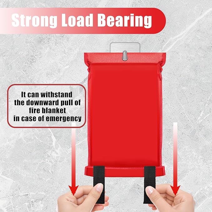 Emergency Fire Blanket Wall Hooks，Waterproof Stainless Steel Adhesive Hooks for Home Kitchen Bathroom Office and Outdoor (Silver, 3 Pack)