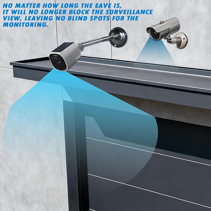 3PCS Stainless Steel Extremely Long 8.5 in Camera Mount for eufyCam 2C/2C Pro, 3C/S300, Adjustable Wall Mount Brackets Indoor/Outdoor