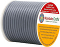Mandala Crafts Round Genuine Gray Leather Cord for Jewelry Making – 2mm Cowhide Leather Rope String Lace for Kumihimo – 20 Yards Cowhide Craft Cording Spool