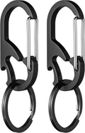 TISUR Titanium Carabiner Keychain Clip, Anti-Lost Key Ring Holder, Self-Locking Metal Gate Clip Key Chain Bottle Opener for Men Women