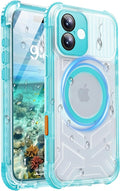 for iPhone 16 Plus Waterproof Case with Magsafe, Built-in [Camera & Screen Protector] [Lanyard], IP68 Water Proof Full Body Dustproof Heavy Duty Frosted Protective Phone Cover, 6.7" Teal