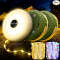 OGERY 3-Pack Camping String Lights, 4 in 1 Quick Storage 32.8FT Rechargeable Tent Lights String with 8 Lighting Modes, Hanging Waterproof Portable LED Lamp for Outdoor Patio Awning Party Essentials