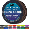 TECEUM Micro Paracord – 1.18 mm X 125 ft – Micro Utility Cord – Thin Braided Paracord Rope – Best for Crafting, DIY Projects, Fishing, Camping – Wind Chime Replacement – Survival Strong String