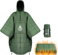 ONETIGRIS Camping Blanket Poncho with with Recycled Synthetic Insulation,Wearable Hoodie Blanket | Ultralight Water-Resistant Warm Camping Blanket for Outdoor, Hiking, Stadium