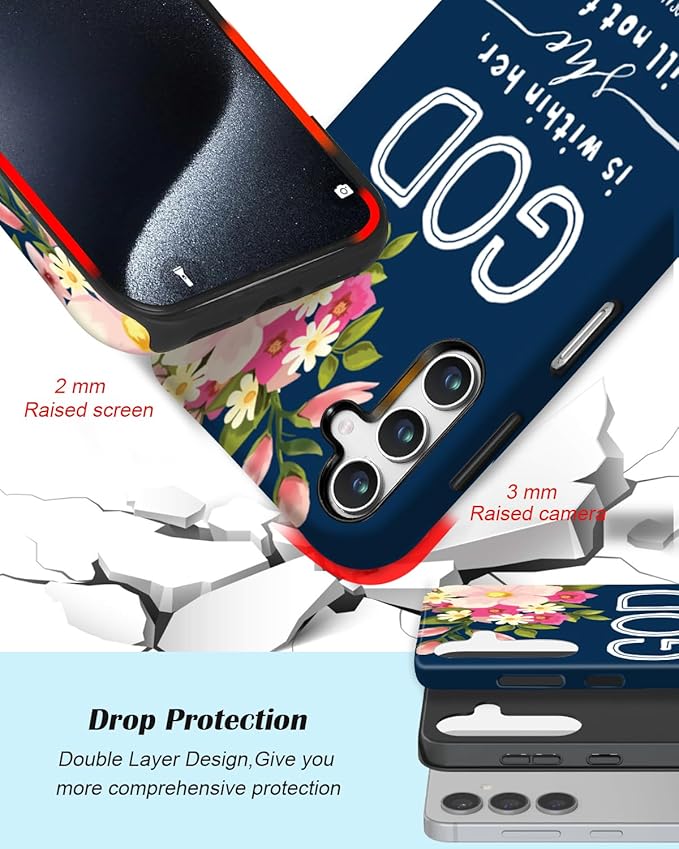 Compatible for Samsung Galaxy A37 5G Case, Dual Layer Heavy Duty 2 in 1 Shockproof Protective Phone Case,Christian God Bible Verse