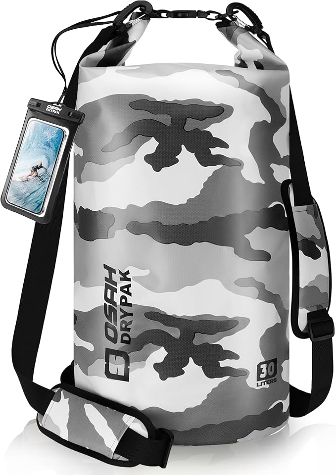 Waterproof Dry Bag, 5L/10L/20L/30L/40L Roll Top Lightweight Storage Backpack with Phone Case for Women & Men, Floating Waterproof Sack for Travel, Swimming, Kayaking, Paddle Board, Camping & Beach