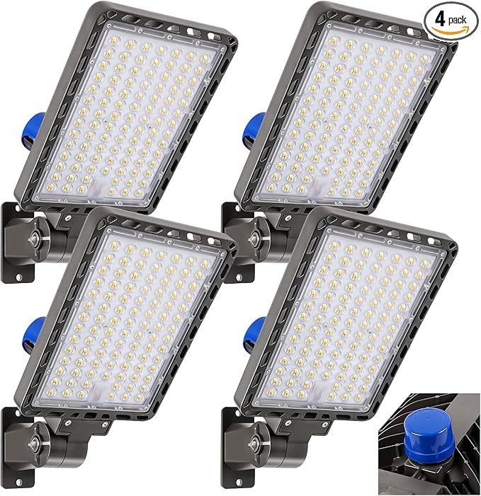 240W LED Parking Lot Light, 36000LM 5000K Adjustable Wall Mount Security Flood Lights with Dusk to Dawn Photocell, IP66 Waterproof Shoebox Light for Street, Yard, Driveway 4Pack