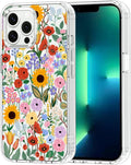 MOSNOVO Case for iPhone 13 Pro Max, [Buffertech 6.6ft Military-Grade Drop Protection] [Anti Peel Off Tech] Clear TPU Bumper Phone Case Cover Design - Blossom & Bloom