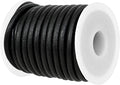 GENIQUE Real/Genuine Round Leather String Cord for Necklace, Bracelets, Jewellery, Braiding (Black Distressed, 4mm)