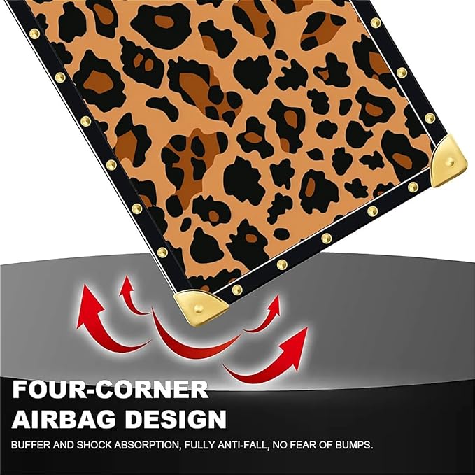 for iPhone 17 Pro Case Luxury Golden Decoration for Girl Women Soft TPU Shockproof Protective Hard PC Back for iPhone 17 Pro Crazy Pattern Brown Leopard Texture