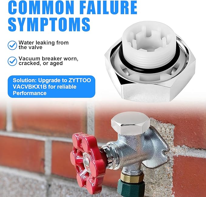 Vacuum Breaker Repair Kit VACVBKX1B, Compatible with ASSE 1019-A Outdoor Anti-Siphon Frost-Free Sillcock Faucet Hose Bib Spigot