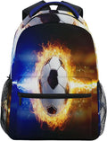 Wamika Soccer Ball Kids Backpack Football Lightning Spark Thunder Boys School Backpacks Girls Preschool Book Bag