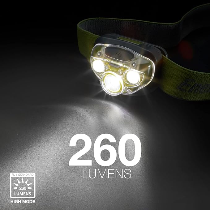 Energizer PRO LED Headlamp, IPX4 Water Resistant Headlamps, High-Performance Head Light for Outdoors, Camping, Running, Storm, Survival LED Light for Emergencies (Batteries Included)