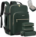 LOVEVOOK Travel Backpack for Women & Men 50L,Airline Approved Carry On Backpack Travel Essentials,TSA Carry on Luggage,Waterproof Personal Item Travel Bag Suitcase,3 Packing Cubes,Dark green-Black-1