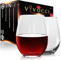 Vivocci Unbreakable Plastic Stemless Wine Glasses 20 oz | 100% Tritan Heavy Base | Shatterproof Glassware | Ideal For Cocktails & Scotch | Perfect For Homes & Bars | Dishwasher Safe | Set of 2