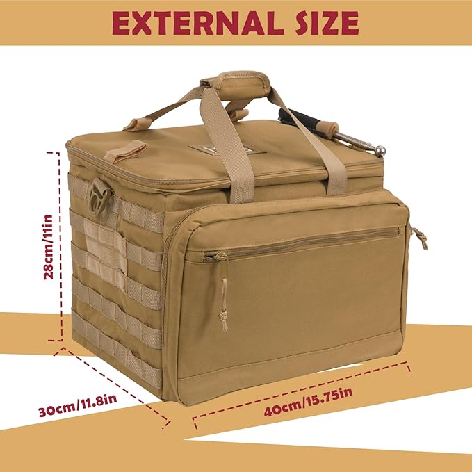 SCAVATA Patrol Bag Law Enforcement, Police Gear Car Front Seat Vehicle Organizer Bags with MOLLE System (Khaki)