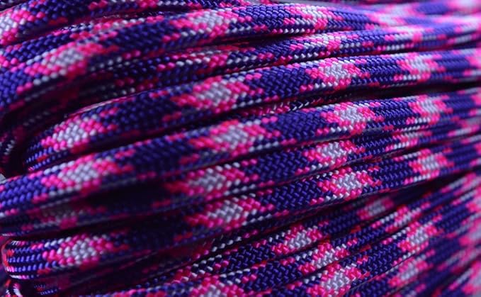 BORED? PARACORD! 550 lb Paracord – Ideal for Crafting, DIY Projects, Camping, Military & Active Outdoors – 300+ Colors – Tactical Parachute Cord Type III – Strong - Purplelicious 50 Feet