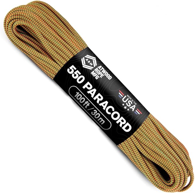 Atwood Rope MFG Color Changing 550 Paracord 100 Feet 7-Strand Core Nylon Parachute Cord Outside Survival Gear Made in USA | Lanyards, Bracelets, Handle Wraps, Keychain
