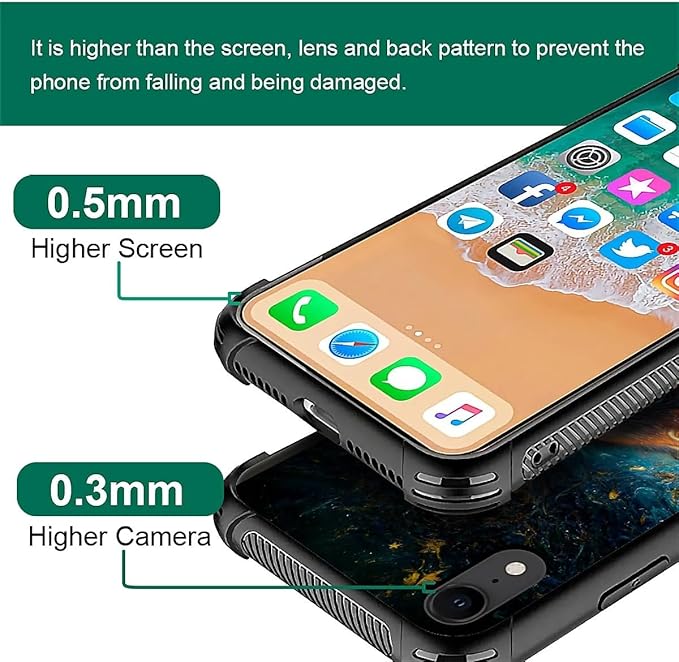 for iPhone XR Case, Star Cave Hungry Wolf Pattern Graphic Design Girl Boy Soft Silicone Hard Acrylic Shock Protection for iPhone XR