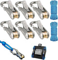 6-Pack Rope Tensioner Paracord Adjusters,Rope Tightening Tool,Knot-Free Locking Tie-Down Tool with Roller, Quick Adjust Buckle for Camping,Tarps,Guy Lines,Boating & Outdoor Gear 1PCS