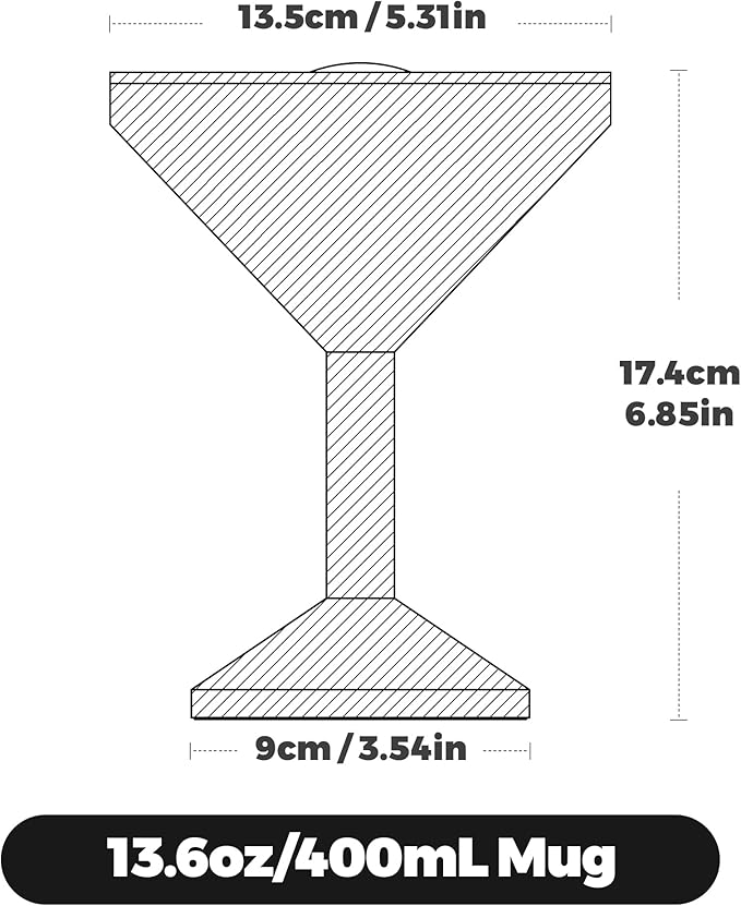 Stainless Steel Martini Glass (Black)