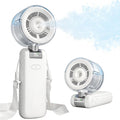 Misting Fan Portable - Handheld Turbo Fan with Mist, Spray Water Mister Fans, 4000mAh Rechargeable, 5-Speeds, Personal Gifts for Women Beach Travel Outdoor - White
