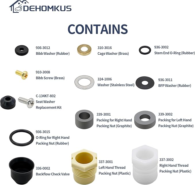 630-7755 Wall Hydrant Repair Kit Compatible with Mansfield 300 400 500 Series Wall Hydrants
