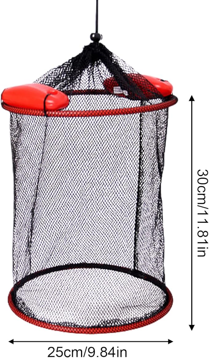 Fish Basket – 25x30cm/25x60cm/25x90cm Nylon, Portable Net Pen, Live Catch System | Perfect for Bank Fishing Activities, Boat Side Storage, Bait Preservation Needs, Outdoor Sports Gear
