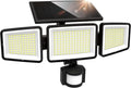 UME Solar Outdoor Lights 302 LED 3000LM, IP65 Waterproof Motion Sensor Outdoor Lights, 3 Heads Solar Security Flood Lights 270 Wide Lighting Angle with 3 Modes for Garden Patio Yard