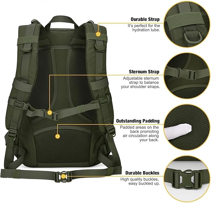 Mardingtop Small Tactical Backpack,Molle Hiking Backpack for Backpacking,Cycling and Biking,15L/25L Backpack