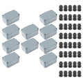 NineLeaf Outdoor Junction Box,IP66 Weatherproof Electrical Project Boxes PVC/ABS Plastic Enclosure Box Universal Watertight 4.9 x 3.3 x 2.3 inch (125x86x62mm), with 4PK 20mm Cable Gland Grey(10 Sets)